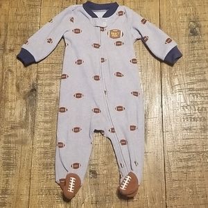 Carters fleece football sleep and play footie